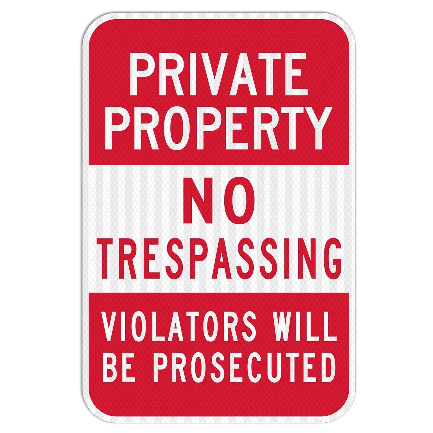 Vintage Warning Metal Tin Signs No Trespassing Posters Plate Wall Decor for Home Bars Garage Cafe Clubs Retro Poster Plaque - Grand Goldman