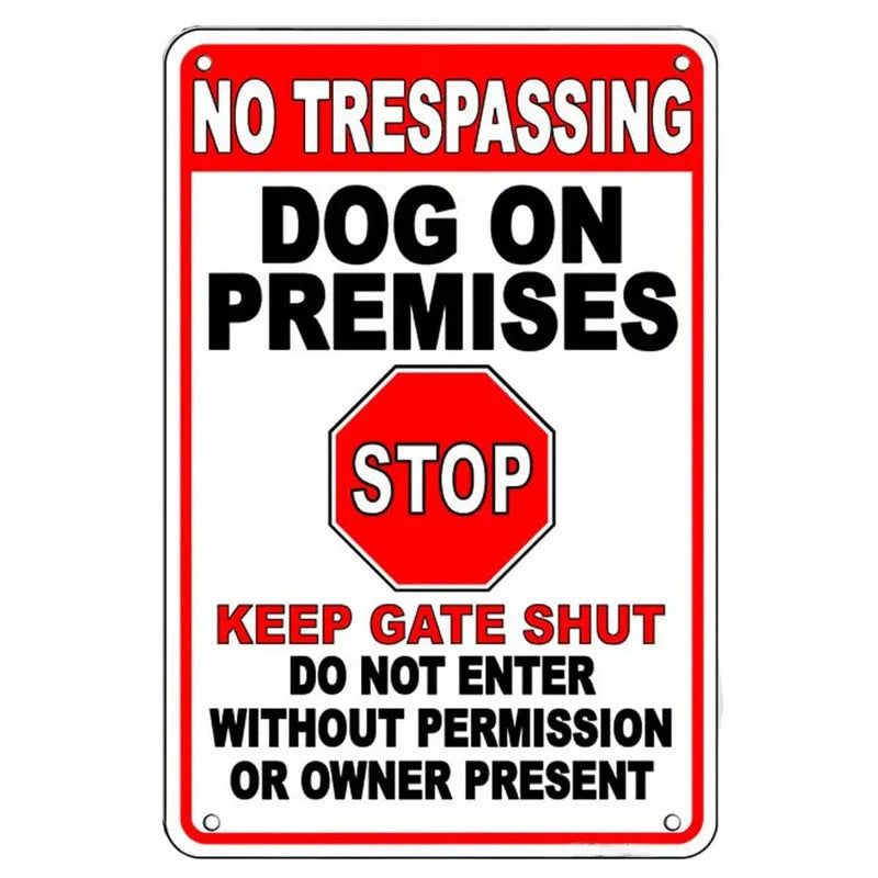 Vintage Warning Metal Tin Signs No Trespassing Posters Plate Wall Decor for Home Bars Garage Cafe Clubs Retro Poster Plaque - Grand Goldman