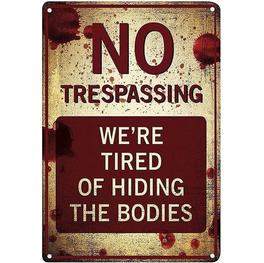 Vintage Warning Metal Tin Signs No Trespassing Posters Plate Wall Decor for Home Bars Garage Cafe Clubs Retro Poster Plaque - Grand Goldman