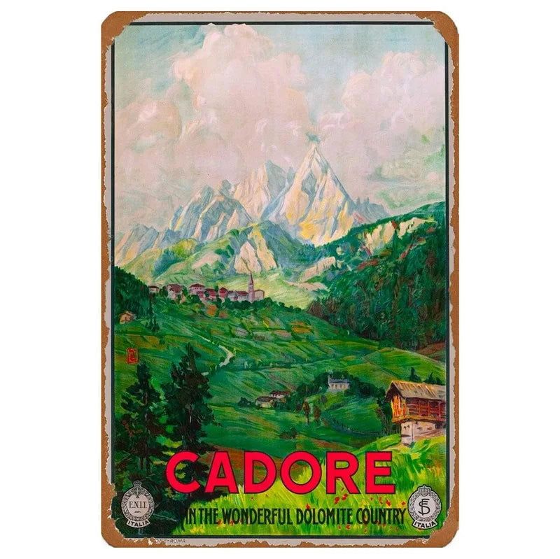 Vintage landscape Hawaii Holland Santorini Venizia Rome Metal Tin Signs Posters Plate Wall Decor for Bars Man Cave Cafe Clubs - Grand Goldman