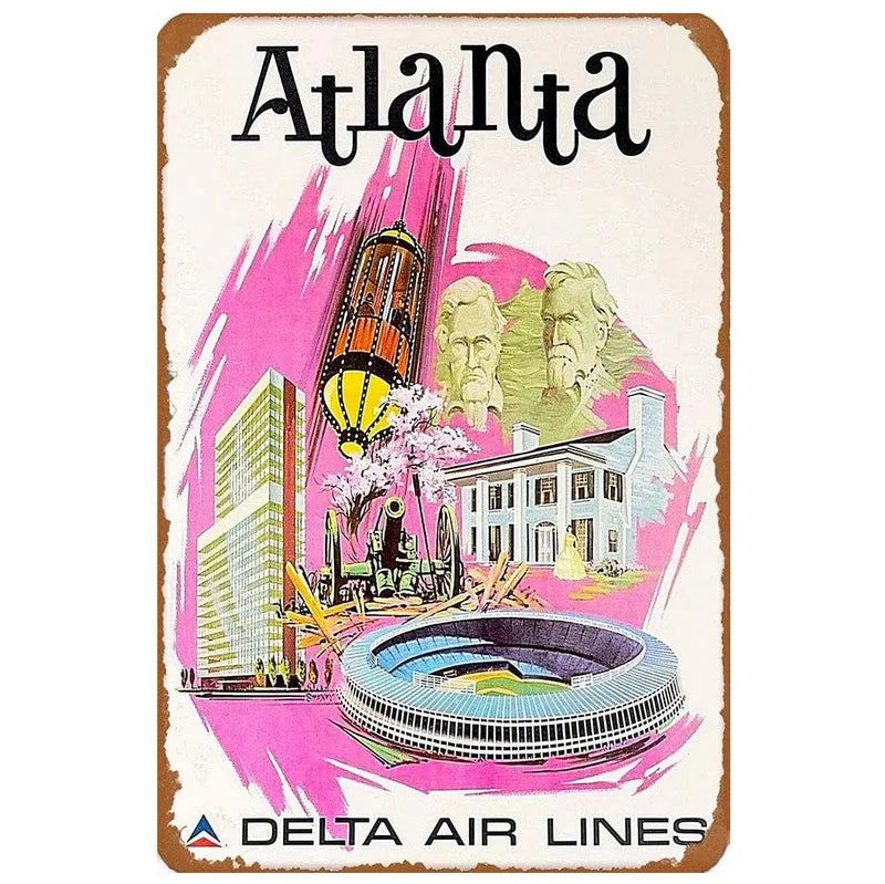 Vintage landscape Hawaii Holland Santorini Venizia Rome Metal Tin Signs Posters Plate Wall Decor for Bars Man Cave Cafe Clubs - Grand Goldman