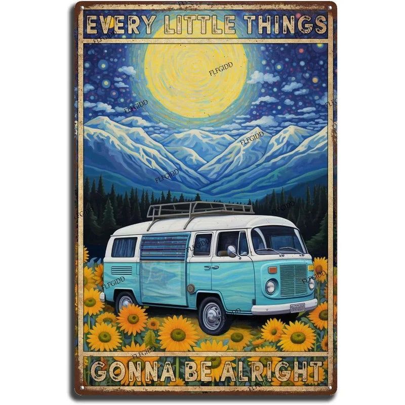 Vintage landscape Hawaii Holland Santorini Venizia Rome Metal Tin Signs Posters Plate Wall Decor for Bars Man Cave Cafe Clubs - Grand Goldman