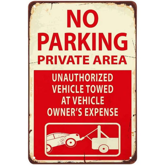 Vintage Auto Metal Tin Signs No Parking Wall Art Decor Parking Only for Home Bars Garage Cafe Clubs Pubs Retro Posters Plaque - Grand Goldman