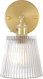 Vintage Battery Operated Wall Sconce with Green Tulip Glass Lampshade Rechargeable Battery Powered Wall Light with Remote Control for Bedside Bedroom Doorway - Grand Goldman