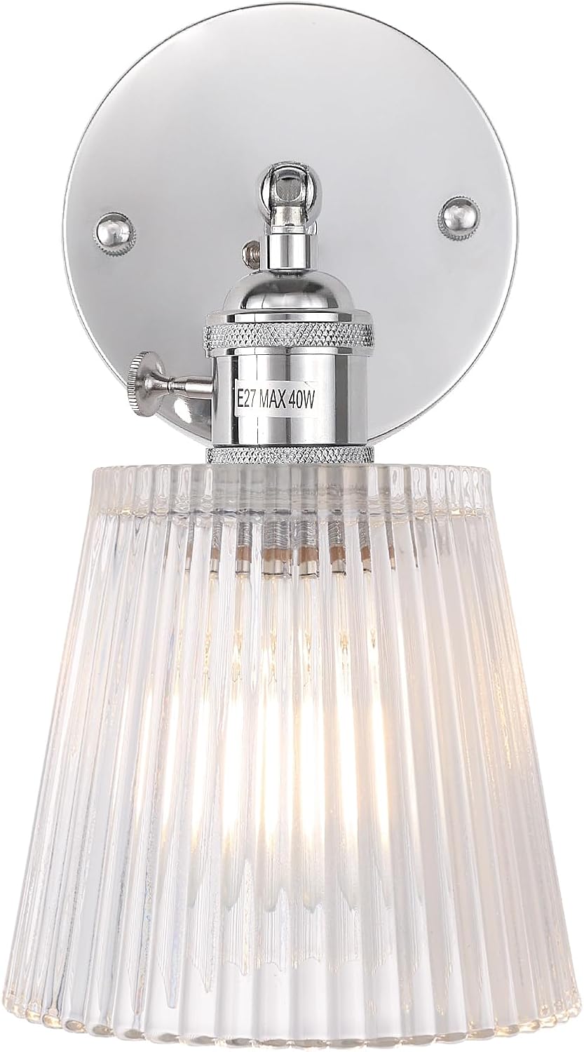 Vintage Battery Operated Wall Sconce with Green Tulip Glass Lampshade Rechargeable Battery Powered Wall Light with Remote Control for Bedside Bedroom Doorway - Grand Goldman