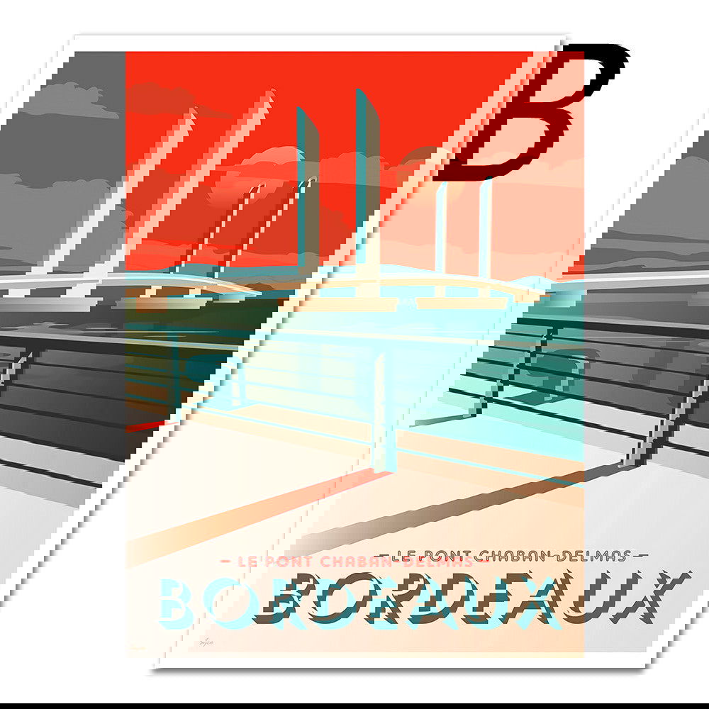 Vintage Bordeaux Mural Canvas Wine Country, Tourist Map Poster - Grand Goldman