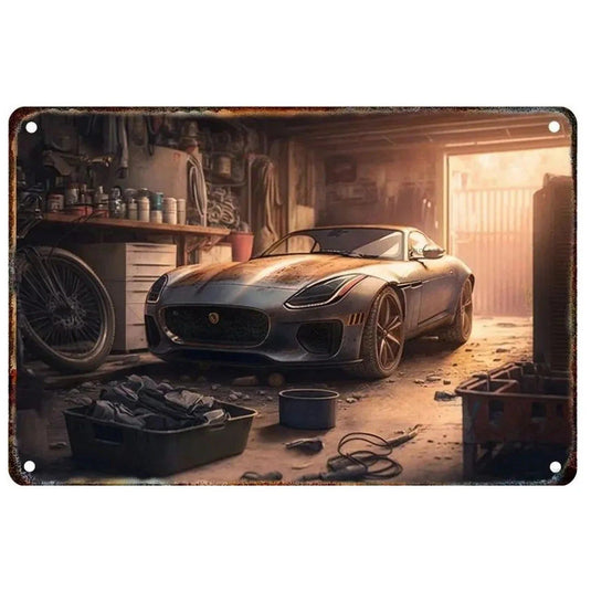 Vintage Classic Sports Car Metal Tin Signs Wall Art Posters Plate Wall Decor for Game Room Bars Man Cave Cafe Clubs Garage Retro - Grand Goldman