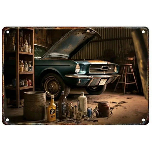 Vintage Classic Sports Car Metal Tin Signs Wall Art Posters Plate Wall Decor for Game Room Bars Man Cave Cafe Clubs Garage Retro - Grand Goldman