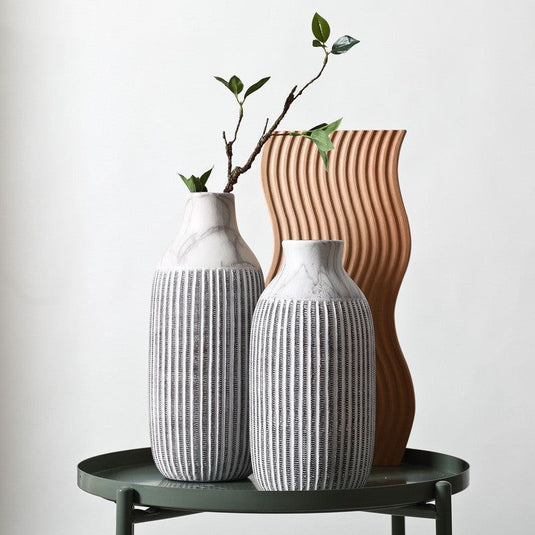 Vintage Dried Flower Vase Ceramic Ornaments - Grand Goldman