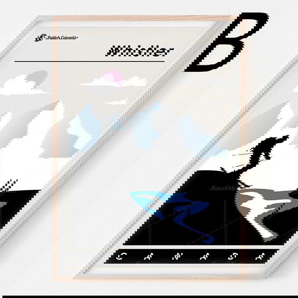 Vintage French Ski Poster Decorated In Bohemian Style Painting France La Plagne Chamonix Les Troix Vallées La Tania Méribel Les Arcs Courchevel Tignes Val d'Isère Whistler Bansko - Grand Goldman