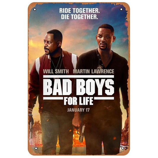 Vintage Metal Tin Signs Movie Bad Boys For Life Posters Plate Wall Decor for Home Film Bars Man Cave Cafe Clubs Garage Retro - Grand Goldman