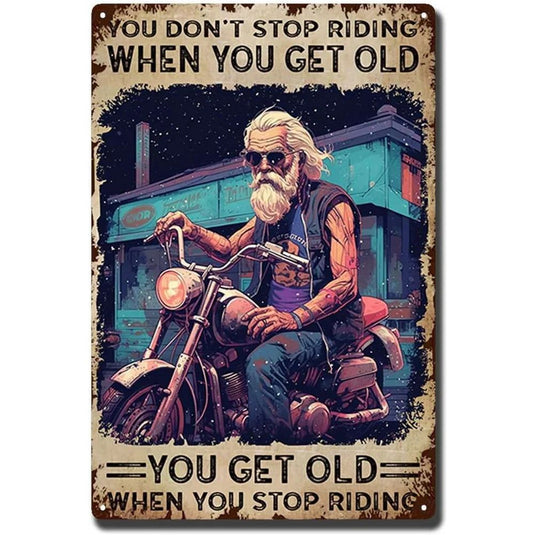 Vintage Metal Tin Signs Only Cool Grandpas Ride Motorcycle Wall Decor for Home Bars Garage Cafe Clubs Pubs Retro Posters Plaque - Grand Goldman