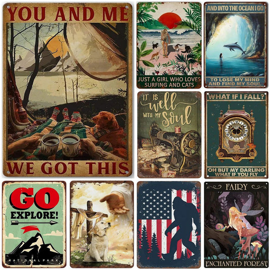 Vintage Metal Tin Signs You And Me We Got This Wall Decor for Home Garden Bars Pubs Garage Cafe Clubs Retro Posters Plaque - Grand Goldman