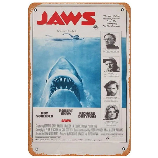 Vintage Movie Metal Tin Signs Jaws Tremors Halloween Movie Poster For Pub Club Cafe bar Home Wall Art Decoration Poster Retro - Grand Goldman