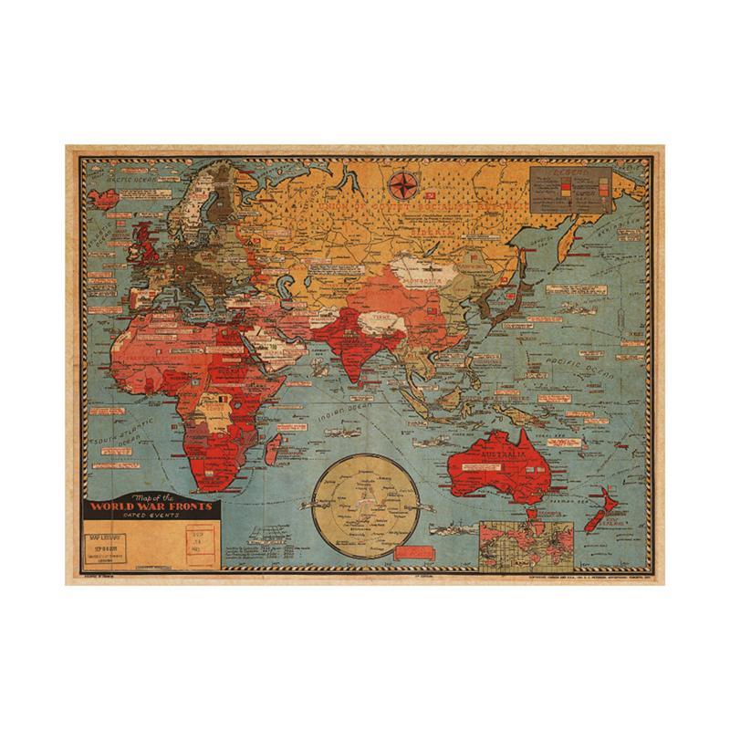 Vintage World Map Poster - Grand Goldman