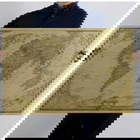 Vintage kraft paper poster map decorative painting - Grand Goldman