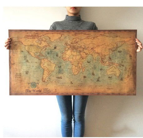 Vintage kraft paper poster map decorative painting - Grand Goldman