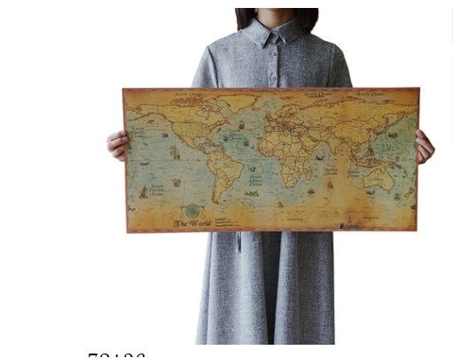 Vintage kraft paper poster map decorative painting - Grand Goldman