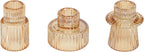 Vixdonos Taper Glass Candlestick Holders Tealight Candle Holders for Table Centerpieces, Wedding Decor and Dinner Party (3 Pcs, Amber) - Grand Goldman