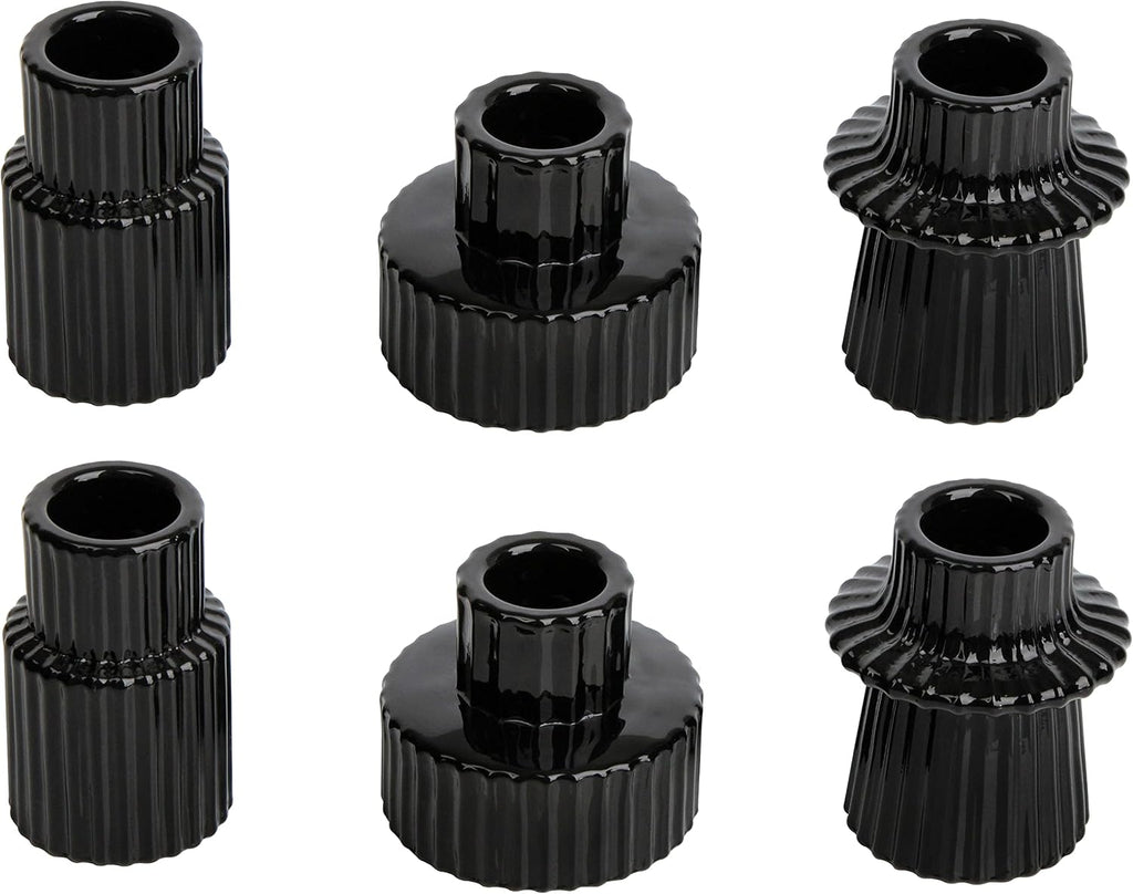 Vixdonos Taper Glass Candlestick Holders Tealight Candle Holders for Table Centerpieces, Wedding Decor and Dinner Party (3 Pcs, Amber) - Grand Goldman