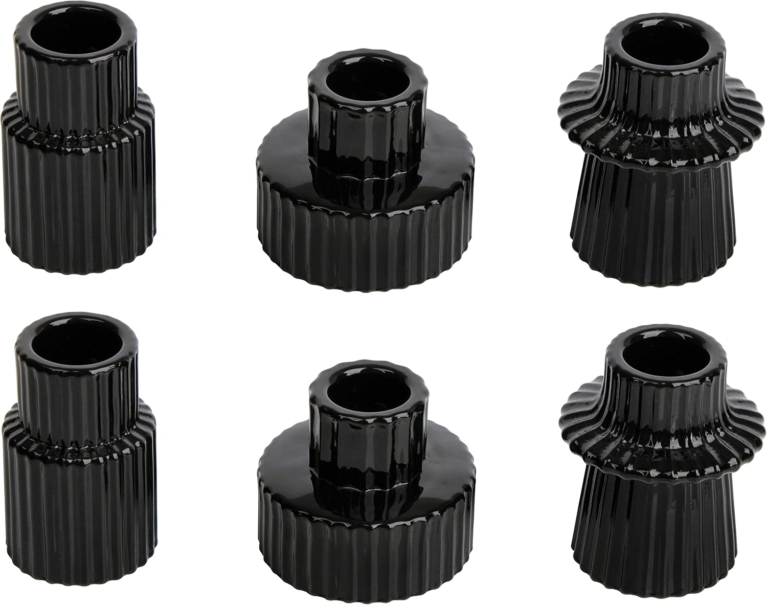 Vixdonos Taper Glass Candlestick Holders Tealight Candle Holders for Table Centerpieces, Wedding Decor and Dinner Party (3 Pcs, Amber) - Grand Goldman