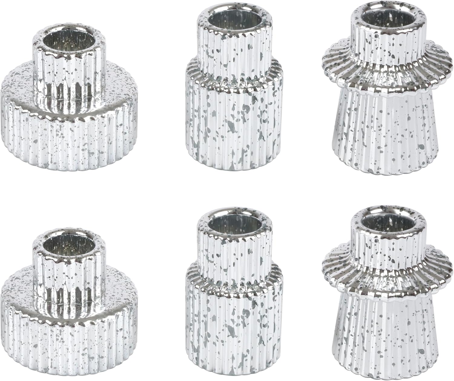 Vixdonos Taper Glass Candlestick Holders Tealight Candle Holders for Table Centerpieces, Wedding Decor and Dinner Party (3 Pcs, Amber) - Grand Goldman