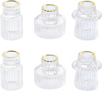 Vixdonos Taper Glass Candlestick Holders Tealight Candle Holders for Table Centerpieces, Wedding Decor and Dinner Party (3 Pcs, Amber) - Grand Goldman