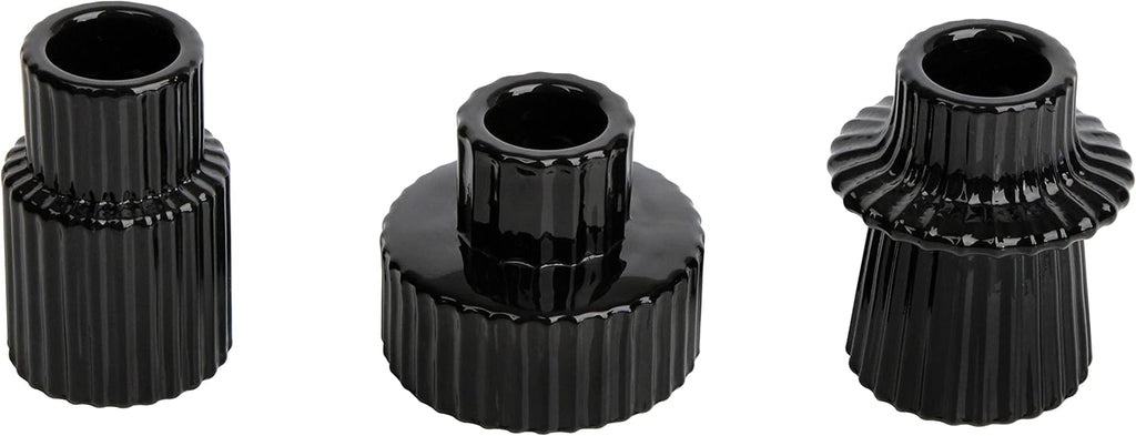 Vixdonos Taper Glass Candlestick Holders Tealight Candle Holders for Table Centerpieces, Wedding Decor and Dinner Party (3 Pcs, Amber) - Grand Goldman