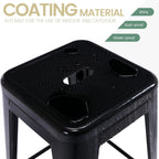 Vogue Furniture Direct 24" Bar Stools Black Backless Metal Barstools Indoor-Outdoor Counter Height Stools with Square Seat, Set of 2 - VF1571001 - Grand Goldman