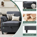 Vongrasig Convertible Sectional Sofa Couch, 3 Seat L Shaped Sofa with Removable Pillows Linen Fabric Small Couch Mid Century for Living Room, Apartment and Office (Gray) - Grand Goldman