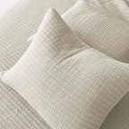WDCOZY Beige Muslin Cotton Quilt Bedding Sets King Size with 2 Pillow Shams, Neutral Shabby Chic Rustic Textured Gauze Lightweight Country Soft Bedspread Coverlet for All Season, 3 Pieces - Grand Goldman