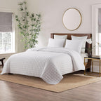 WDCOZY White Queen Size Quilt Bedding Sets with Pillow Shams, Lightweight Soft Bedspread Coverlet, Quilted Blanket Thin Comforter Bed Cover, All Season Summer Spring, 3 Pieces, 90x90 inches - Grand Goldman