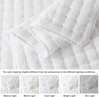 WDCOZY White Queen Size Quilt Bedding Sets with Pillow Shams, Lightweight Soft Bedspread Coverlet, Quilted Blanket Thin Comforter Bed Cover, All Season Summer Spring, 3 Pieces, 90x90 inches - Grand Goldman