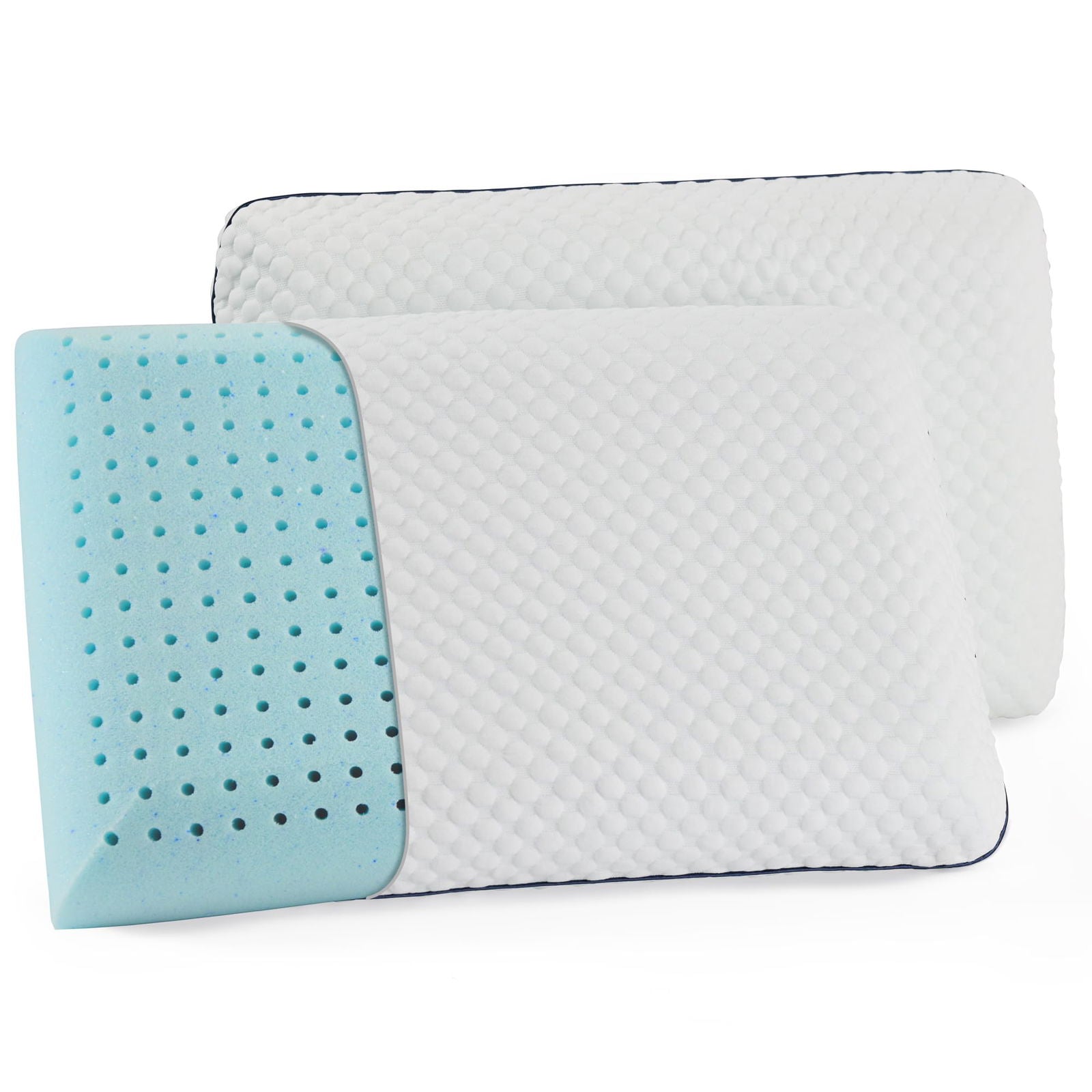 WEEKENDER Gel Memory Foam Pillow - Standard Size - 1-Pack - Medium Plush Feel - Neck & Shoulder Support - For Back, Side, & Stomach Sleepers - Home, Hotel, & Hospital Essentials - Grand Goldman