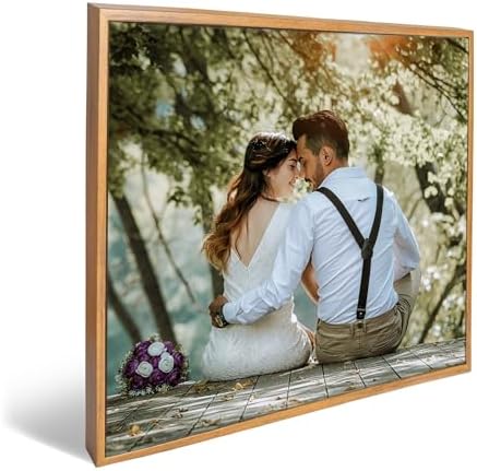 WEGA Custom Canvas Prints with Your Photos (Framed 8X10) Upload Your Image/Photo-Custom Personalized Photo Gifts to Canvas,Wall Art Canvas Printing Gifts for Pets Family Baby Wedding - Grand Goldman