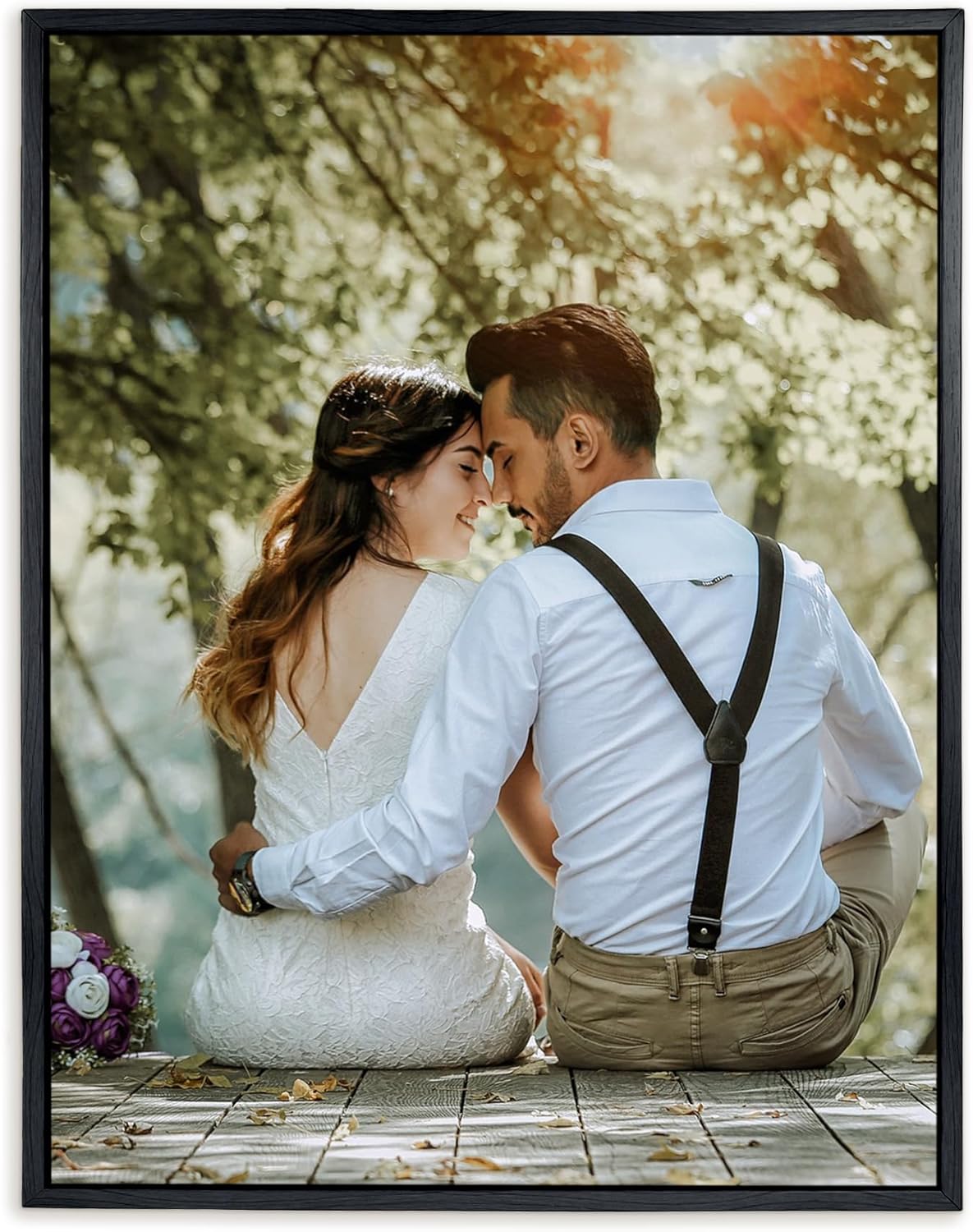 WEGA Custom Canvas Prints with Your Photos (Framed 8X10) Upload Your Image/Photo-Custom Personalized Photo Gifts to Canvas,Wall Art Canvas Printing Gifts for Pets Family Baby Wedding - Grand Goldman