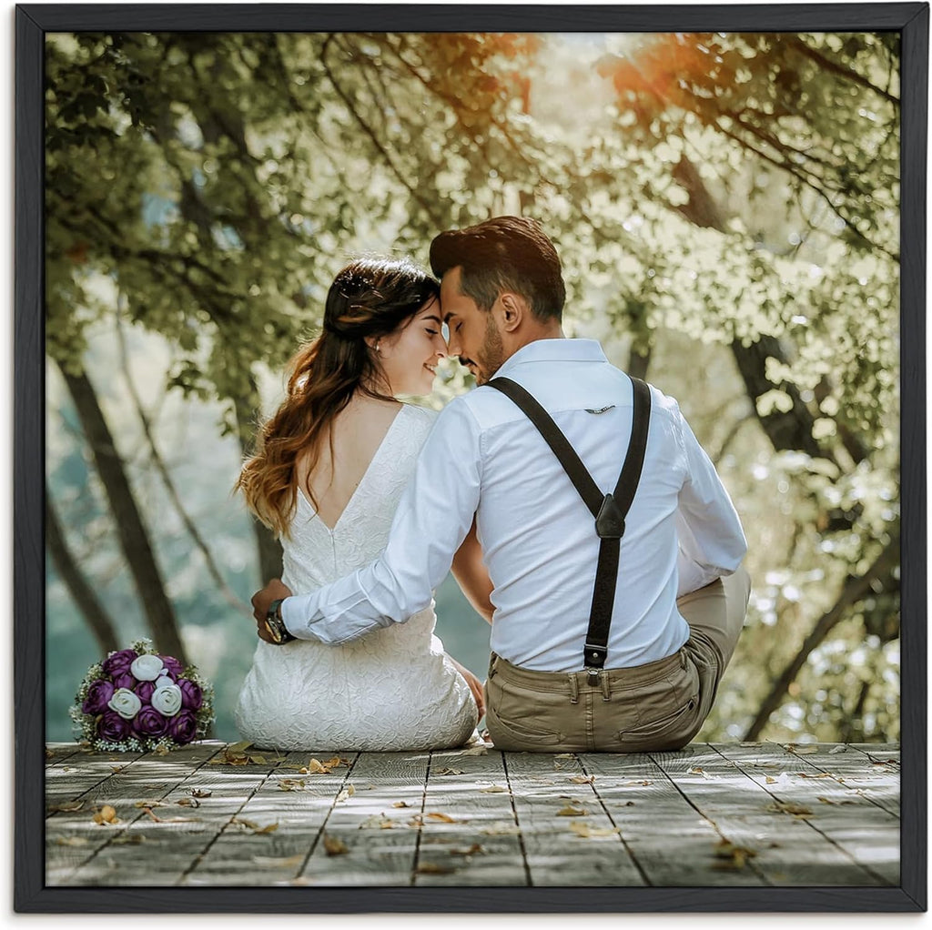 WEGA Custom Canvas Prints with Your Photos (Framed 8X10) Upload Your Image/Photo-Custom Personalized Photo Gifts to Canvas,Wall Art Canvas Printing Gifts for Pets Family Baby Wedding - Grand Goldman