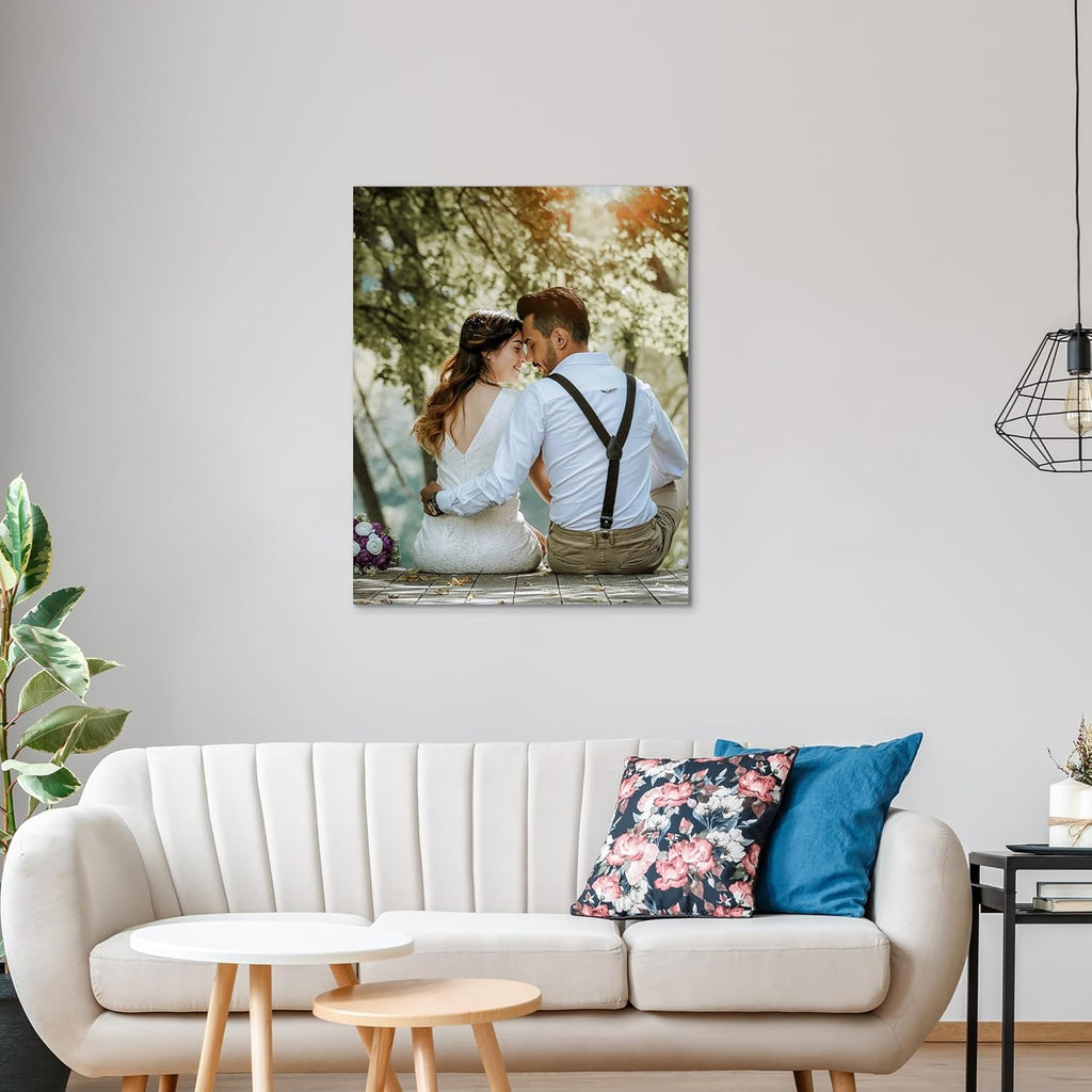 WEGA Custom Canvas Prints with Your Photos (Framed 8X10) Upload Your Image/Photo-Custom Personalized Photo Gifts to Canvas,Wall Art Canvas Printing Gifts for Pets Family Baby Wedding - Grand Goldman
