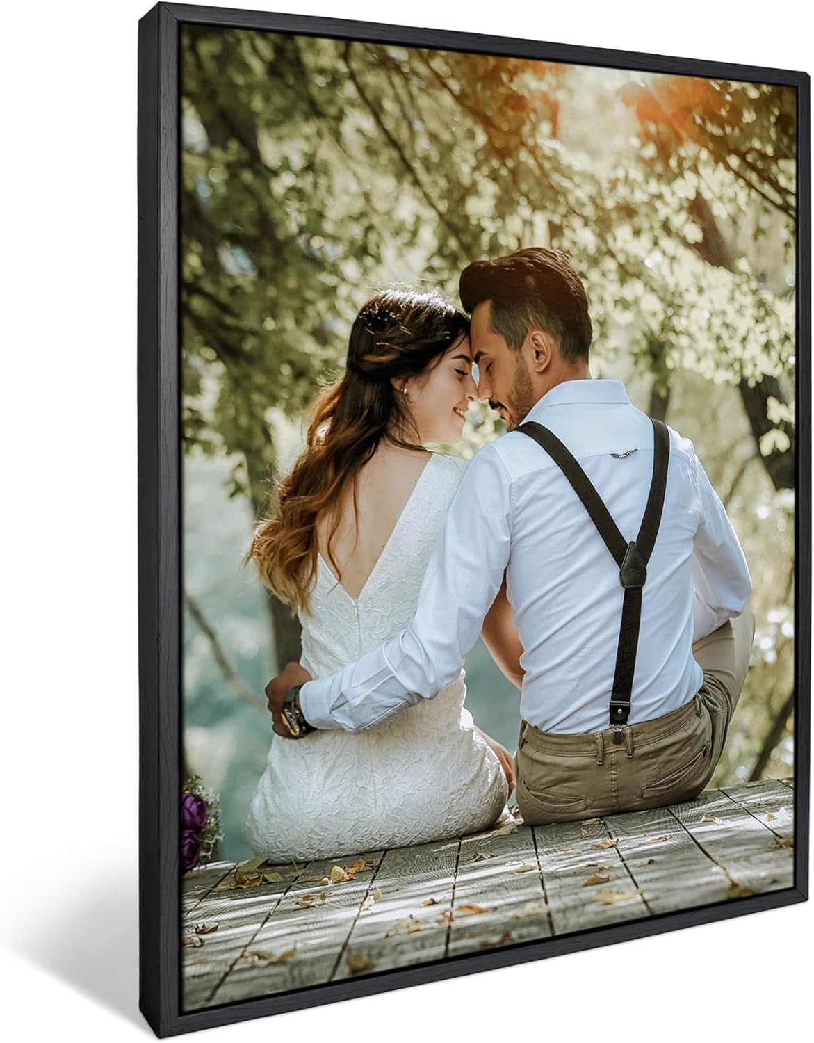 WEGA Custom Canvas Prints with Your Photos (Framed 8X10) Upload Your Image/Photo-Custom Personalized Photo Gifts to Canvas,Wall Art Canvas Printing Gifts for Pets Family Baby Wedding - Grand Goldman