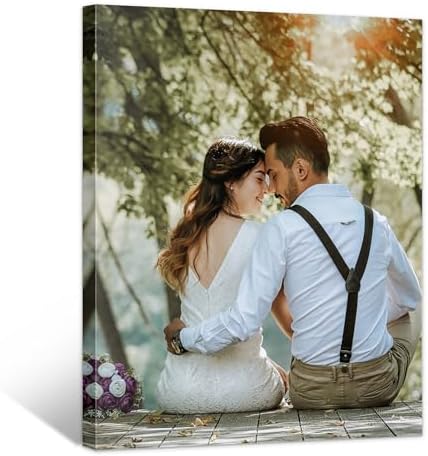 WEGA Custom Canvas Prints with Your Photos (Framed 8X10) Upload Your Image/Photo-Custom Personalized Photo Gifts to Canvas,Wall Art Canvas Printing Gifts for Pets Family Baby Wedding - Grand Goldman