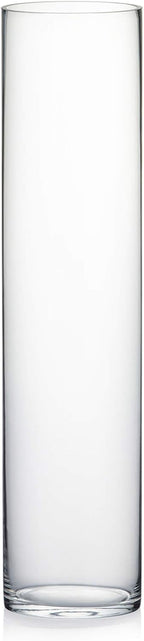 WGV Quality Thick Cylinder Vase, Width 6", Height 8", Clear Glass Container Terrarium Candle Holder for Wedding Centerpiece, Event, Home Decor, 1 Piece - Grand Goldman