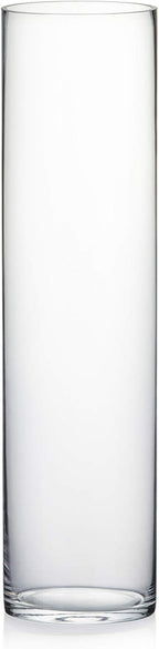 WGV Quality Thick Cylinder Vase, Width 6", Height 8", Clear Glass Container Terrarium Candle Holder for Wedding Centerpiece, Event, Home Decor, 1 Piece - Grand Goldman