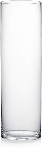 WGV Quality Thick Cylinder Vase, Width 6", Height 8", Clear Glass Container Terrarium Candle Holder for Wedding Centerpiece, Event, Home Decor, 1 Piece - Grand Goldman