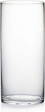 WGV Quality Thick Cylinder Vase, Width 6", Height 8", Clear Glass Container Terrarium Candle Holder for Wedding Centerpiece, Event, Home Decor, 1 Piece - Grand Goldman