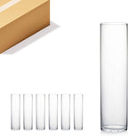 WGV Quality Thick Cylinder Vase, Width 6", Height 8", Clear Glass Container Terrarium Candle Holder for Wedding Centerpiece, Event, Home Decor, 1 Piece - Grand Goldman