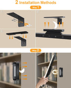 WILLED 3W Picture Lights for Wall, Rechargeable Battery Operated Picture Light, Wireless Wall Light with Remote, Dimmable & Timer Art Lighting for Paintings Wireless, Magnetic Gallery Light, Black - Grand Goldman