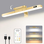 WILLED 3W Picture Lights for Wall, Rechargeable Battery Operated Picture Light, Wireless Wall Light with Remote, Dimmable & Timer Art Lighting for Paintings Wireless, Magnetic Gallery Light, Black - Grand Goldman