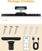 WILLED 3W Picture Lights for Wall, Rechargeable Battery Operated Picture Light, Wireless Wall Light with Remote, Dimmable & Timer Art Lighting for Paintings Wireless, Magnetic Gallery Light, Black - Grand Goldman