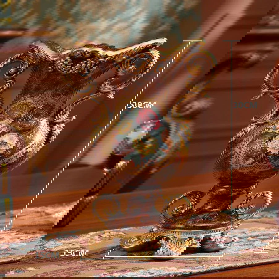 WINDSOR European Royal Resin Vase 30cm, Hand-Painted Victorian Style Floral Amphora Design Urn for Vintage Vessel Home Living Room Kitchen High End Office Decor - Grand Goldman