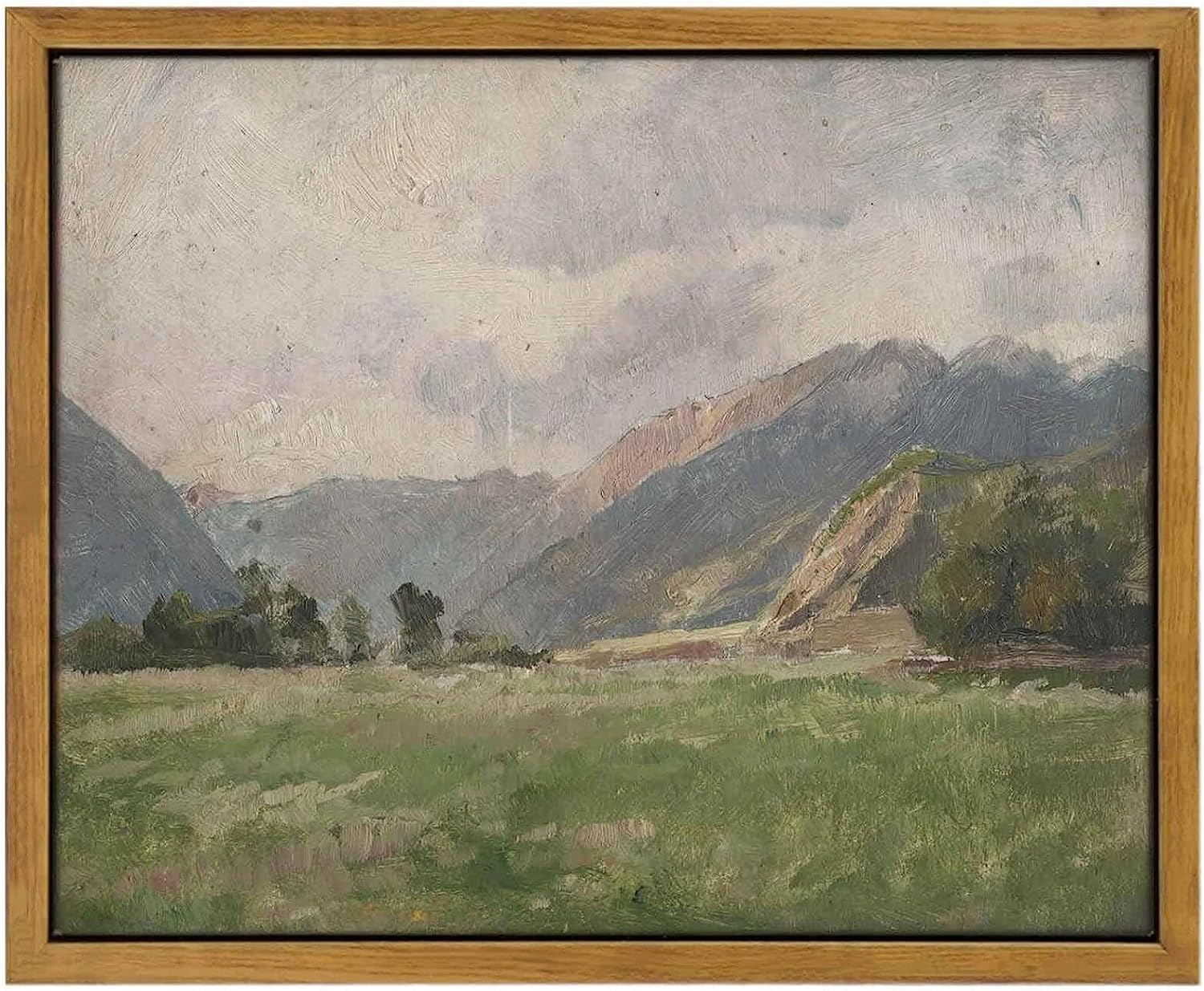 WITCOLOR Framed Large Canvas Wall Art, 12×16in Vintage Wall Art Decor for Living Room Nature Landscape Seaside Wood Wall Art Prints Classical Scenery Painting for Bedroom Office Home Decoration - Grand Goldman